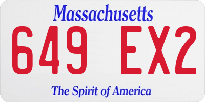 MA license plate 649EX2