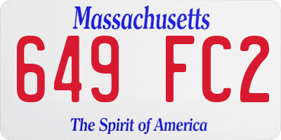 MA license plate 649FC2
