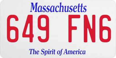 MA license plate 649FN6