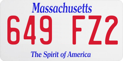 MA license plate 649FZ2