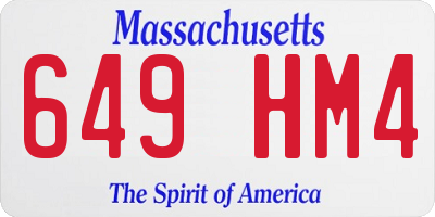 MA license plate 649HM4