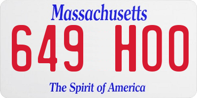 MA license plate 649HO0