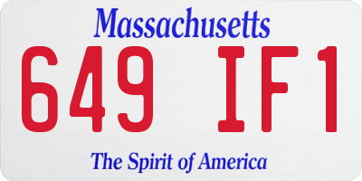 MA license plate 649IF1
