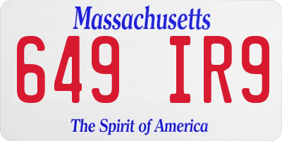 MA license plate 649IR9