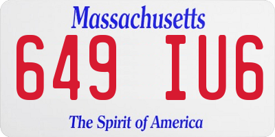 MA license plate 649IU6