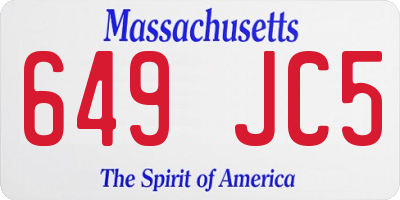 MA license plate 649JC5