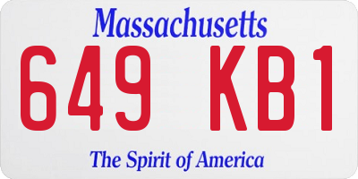 MA license plate 649KB1