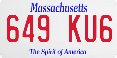 MA license plate 649KU6