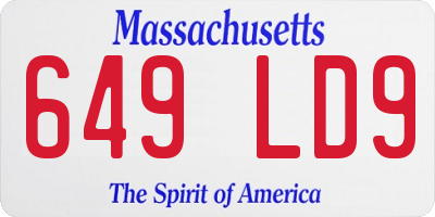 MA license plate 649LD9