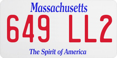 MA license plate 649LL2