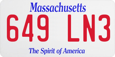 MA license plate 649LN3