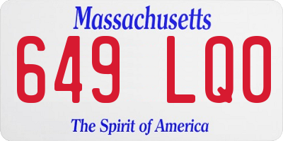 MA license plate 649LQ0