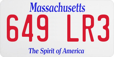 MA license plate 649LR3