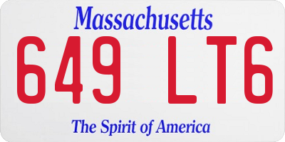MA license plate 649LT6