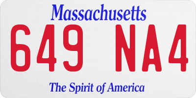 MA license plate 649NA4
