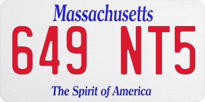 MA license plate 649NT5