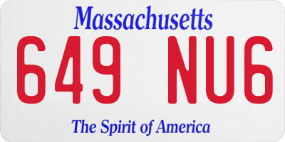 MA license plate 649NU6