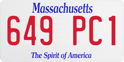 MA license plate 649PC1
