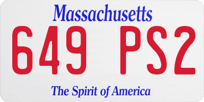 MA license plate 649PS2