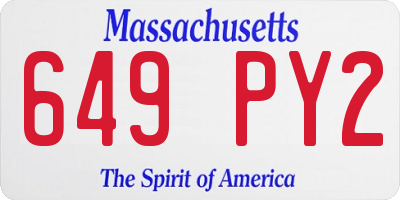 MA license plate 649PY2