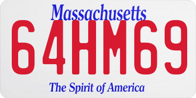 MA license plate 64HM69