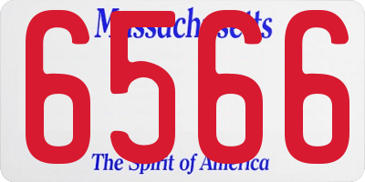 MA license plate 6566