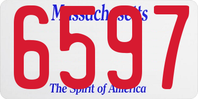 MA license plate 6597