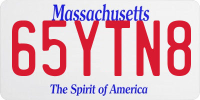 MA license plate 65YTN8