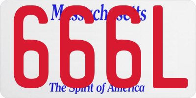 MA license plate 666L