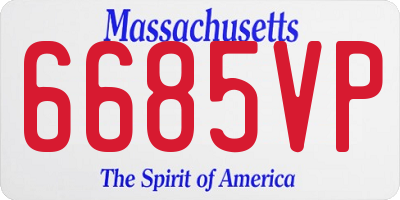 MA license plate 6685VP