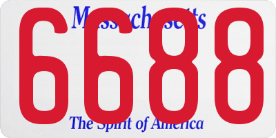MA license plate 6688