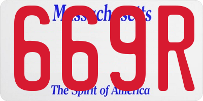 MA license plate 669R