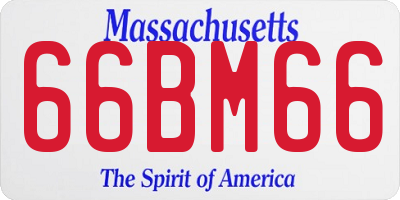 MA license plate 66BM66