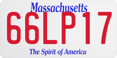 MA license plate 66LP17