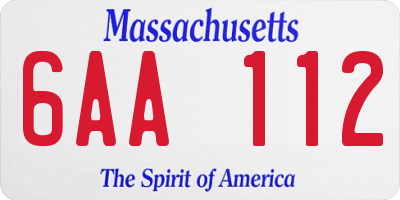 MA license plate 6AA112