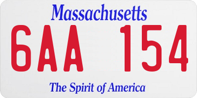 MA license plate 6AA154