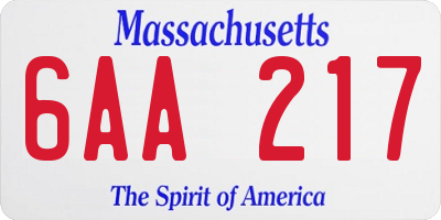 MA license plate 6AA217