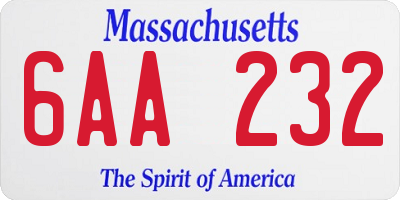 MA license plate 6AA232