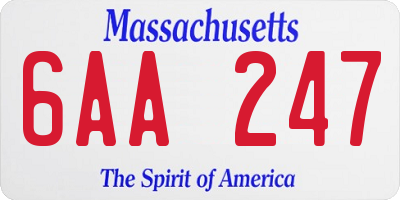 MA license plate 6AA247