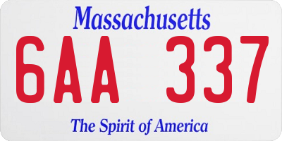 MA license plate 6AA337