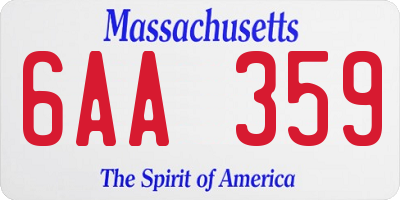 MA license plate 6AA359