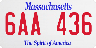 MA license plate 6AA436