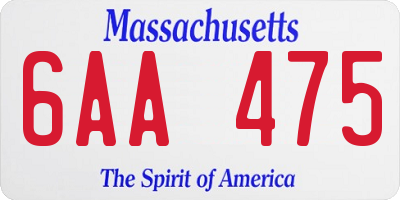 MA license plate 6AA475
