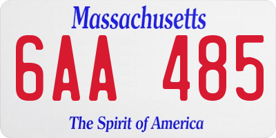 MA license plate 6AA485