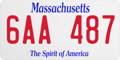 MA license plate 6AA487
