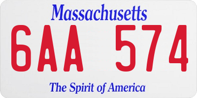 MA license plate 6AA574