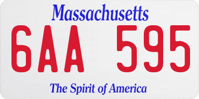 MA license plate 6AA595