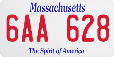 MA license plate 6AA628