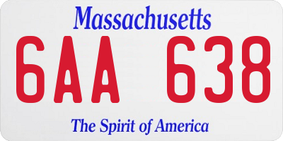 MA license plate 6AA638