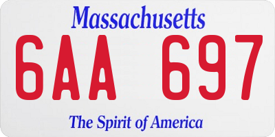 MA license plate 6AA697
